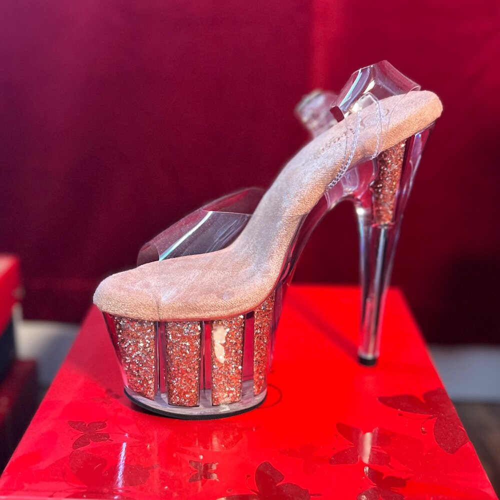 Pleaser - ADORE-708G - 7 Inch - Gold Platform Heel (Brand New)